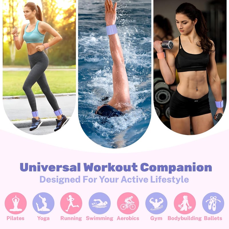 FLICKZY Magnetic Ankle Weights for Women & Men, Adjustable Silicone Wrist Weights Bracelet Set, Stackable Wrist and Ankle Weights 1 Pair 2 Lbs, Weighted Bangles Wearable for Home Gym Workout, Jogging, Yoga & Walking - Image 4